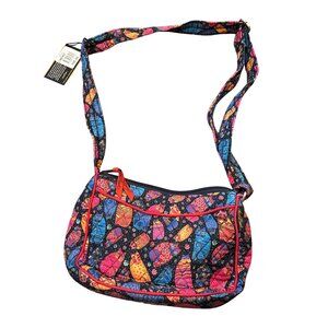 NWT Laurel Burch Feline Fam Quilted Cloth Crossbody